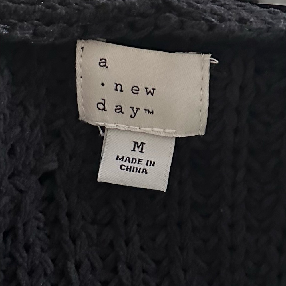 A New Day Black Knit Cardigan/Sweater - Size M - Picture 6 of 6
